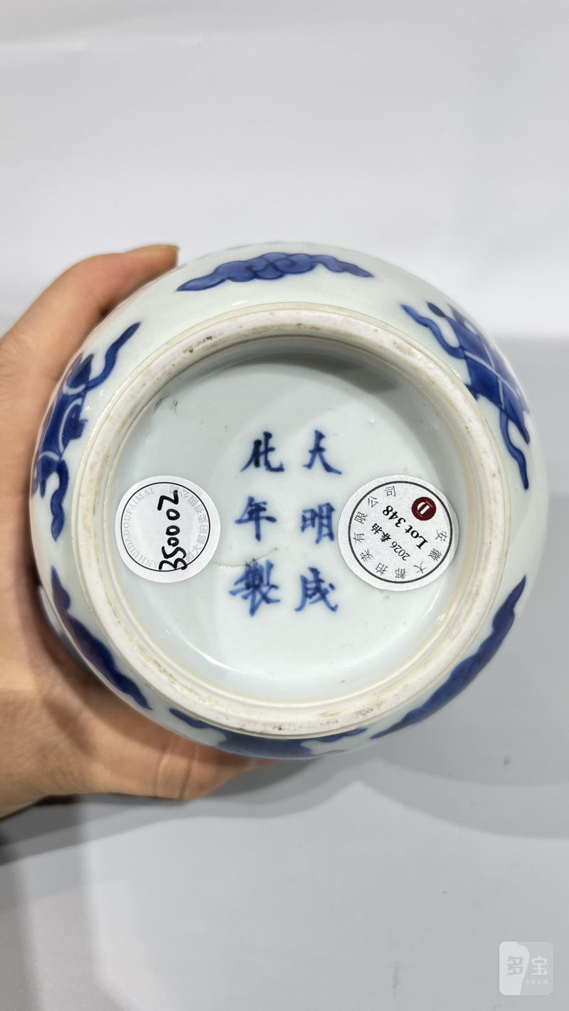 清康熙 青花开窗仕女人物罐 - 图8